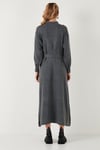 Modest Relaxed Fit Bisiklet Yaka Triko Kadın Elbise 4616198 KOYU GRİ