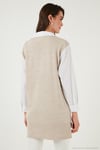 Modest Standart Fit Gömlek Yaka Tesettür Triko Kadın Tunik 4612148 BEJ