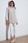 Modest Standart Fit Gömlek Yaka Tesettür Triko Kadın Tunik 4612148 BEJ