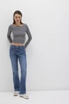 Molly Pamuklu Bootcut Fit Normal Bel Geniş Paça Jeans Kadın Kot Pantolon 1013690520 MAVİ