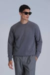 Moon Streç Yün Karışımlı Regular Fit Bisiklet Yaka Erkek Kazak 112090128 GRİ