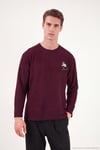 Nakışıklı Yumuşak Dokulu Bisiklet Yaka Erkek Pijama Takımı 6575010 BORDO