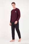 Nakışıklı Yumuşak Dokulu Bisiklet Yaka Erkek Pijama Takımı 6575010 BORDO