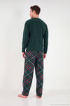 Nakışlı Ekoseli Yumuşak Dokulu Uzun Kollu Polar Erkek Pijama Takımı 6097059E NEFTİ
