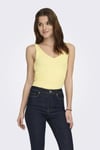 nanna Slim Fit V Yaka Kolsuz Kadın Bluz 15180497 SARI
