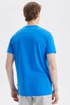 Nautica Baskılı % 100 Pamuk Standart Fit Bisiklet Yaka Erkek T Shirt V35519T 4SJ SAKS