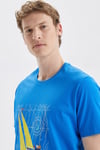 Nautica Baskılı % 100 Pamuk Standart Fit Bisiklet Yaka Erkek T Shirt V35519T 4SJ SAKS