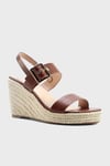 Nine West Çift Bantlı Hasır Dolgu Topuklu Bayan Ayakkabı OPRAH 5FX KAHVE