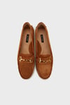 Nine West Zincir Detaylı Süet Loafer Kadın Ayakkabı NEWKIND 5FX TABA