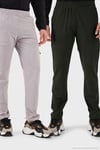 Normal Kalıp Kargo Cepli Lastikli Bel Trekking ve Kurye 2'li Paket Erkek Pantolon 693710S2 GRİ-HAKİ
