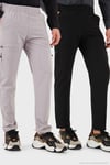 Normal Kalıp Kargo Cepli Lastikli Bel Trekking ve Kurye 2'li Paket Erkek Pantolon 693710S2 SİYAH-GRİ
