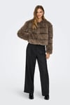 ofelia Regular Fit Yumuşak Tüylü Kadın Ceket 15359349 KAHVE