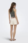 Onladora Regular Fit Yüksek Bel Bağlama Detaylı Kadın Short 15374573 KREM