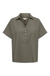 Onlaris Loose Fit Klasik Yaka Düğmeli Kadın Bluz 15364279 Olive