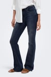 Onlblush Pamuklu Bol Paça Jeans Kadın Kot Pantolon 15233833 KOYU LACIVERT