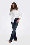 Onlblush Pamuklu Bol Paça Jeans Kadın Kot Pantolon 15233833 KOYU LACIVERT