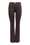 Onlblush Pamuklu Orta Bel Geniş Paça Jeans Kadın Kot Pantolon 15379119 KOYU KAHVE