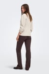 Onlblush Pamuklu Orta Bel Geniş Paça Jeans Kadın Kot Pantolon 15379119 KOYU KAHVE