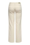 Onlblush Pamuklu Regular Fit Normal Bel Düz Paça Jeans Kadın Kot Pantolon 15337793 KREM