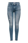 Onlblush Pamuklu Skinny Fit Dar Paça Jeans Kadın Kot Pantolon 15336681 MAVİ