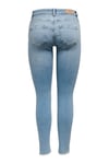 Onlblush Pamuklu Skinny Fit Orta Bel Dar Paça Jeans Kadın Kot Pantolon 15338296 AÇIK MAVİ