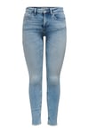 Onlblush Pamuklu Skinny Fit Orta Bel Dar Paça Jeans Kadın Kot Pantolon 15338296 AÇIK MAVİ