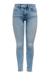 Onlblush Pamuklu Skinny Fit Orta Bel Dar Paça Jeans Kadın Kot Pantolon 15338296 AÇIK MAVİ