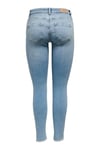 Onlblush Pamuklu Skinny Fit Orta Bel Dar Paça Jeans Kadın Kot Pantolon 15338296 AÇIK MAVİ