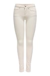 Onlblush Streç Pamuklu Skinny Fit Yüksek Bel Dar Paça Jeans Kadın Kot Pantolon 15337789 EKRU