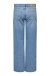 Onlbrenda % 100 Pamuk Regular Fit Yüksek Bel Geniş Paça Jeans Kadın Kot Pantolon 15345428 AÇIK MAVİ