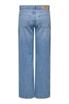 Onlbrenda % 100 Pamuk Regular Fit Yüksek Bel Geniş Paça Jeans Kadın Kot Pantolon 15345428 AÇIK MAVİ