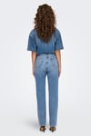 Onlbrenda % 100 Pamuk Regular Fit Yüksek Bel Geniş Paça Jeans Kadın Kot Pantolon 15345428 AÇIK MAVİ