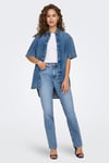 Onlbrenda % 100 Pamuk Regular Fit Yüksek Bel Geniş Paça Jeans Kadın Kot Pantolon 15345428 AÇIK MAVİ