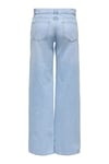 Onlbrenda Pamuklu Regular Fit Düşük Bel Geniş Paça Jeans Kadın Kot Pantolon 15361574 AÇIK MAVİ