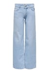Onlbrenda Pamuklu Regular Fit Düşük Bel Geniş Paça Jeans Kadın Kot Pantolon 15361574 AÇIK MAVİ