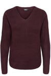Onlcamilla Regular Fit V Yaka Kadın Kazak 15204588 VİŞNE