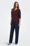 Onlcamilla Regular Fit V Yaka Kadın Kazak 15204588 VİŞNE