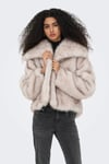 Onldawn Regular Fit Yumuşak Tüylü Kadın Mont 15348977 TAŞ