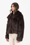 Onldawn Regular Fit Yumuşak Tüylü Kadın Mont 15348977 KOYU KAHVE