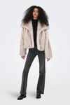 Onldawn Regular Fit Yumuşak Tüylü Kadın Mont 15348977 TAŞ