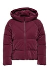 Onlece Kapüşonlu Şişme Kadın Mont 15318451 VİŞNE