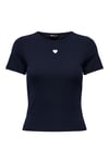 Onlelva Slim Fit Yuvarlak Yaka Kadın T Shirt 15342939 KOYU LACIVERT