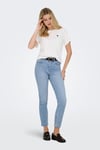 Onlemıly Pamuklu Regular Fit Yüksek Bel Jeans Kadın Kot Pantolon 15361608 AÇIK MAVİ