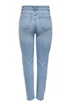 Onlemıly Pamuklu Regular Fit Yüksek Bel Jeans Kadın Kot Pantolon 15361608 AÇIK MAVİ