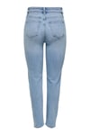 Onlemıly Pamuklu Regular Fit Yüksek Bel Jeans Kadın Kot Pantolon 15361608 AÇIK MAVİ