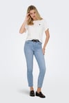 Onlemıly Pamuklu Regular Fit Yüksek Bel Jeans Kadın Kot Pantolon 15361608 AÇIK MAVİ
