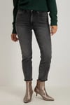 Onlemily Streç Pamuklu Regular Fit Yüksek Bel Jeans Kadın Kot Pantolon 15259634 KOYU GRİ