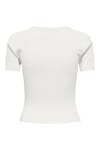 Onlfemke Pamuklu Slim Fit Fiyonk Detaylı Bisiklet Yaka Kadın T Shirt 15369336 KREM