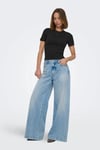 Onlfemke Pamuklu Slim Fit Fiyonk Detaylı Bisiklet Yaka Kadın T Shirt 15369336 SİYAH
