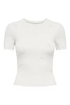 Onlfemke Pamuklu Slim Fit Fiyonk Detaylı Bisiklet Yaka Kadın T Shirt 15369336 KREM
